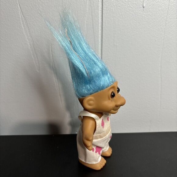 Vintage Russ Painter Troll Doll With Paint Spots & Blue Hair Item No. 18426 - Picture 2 of 8